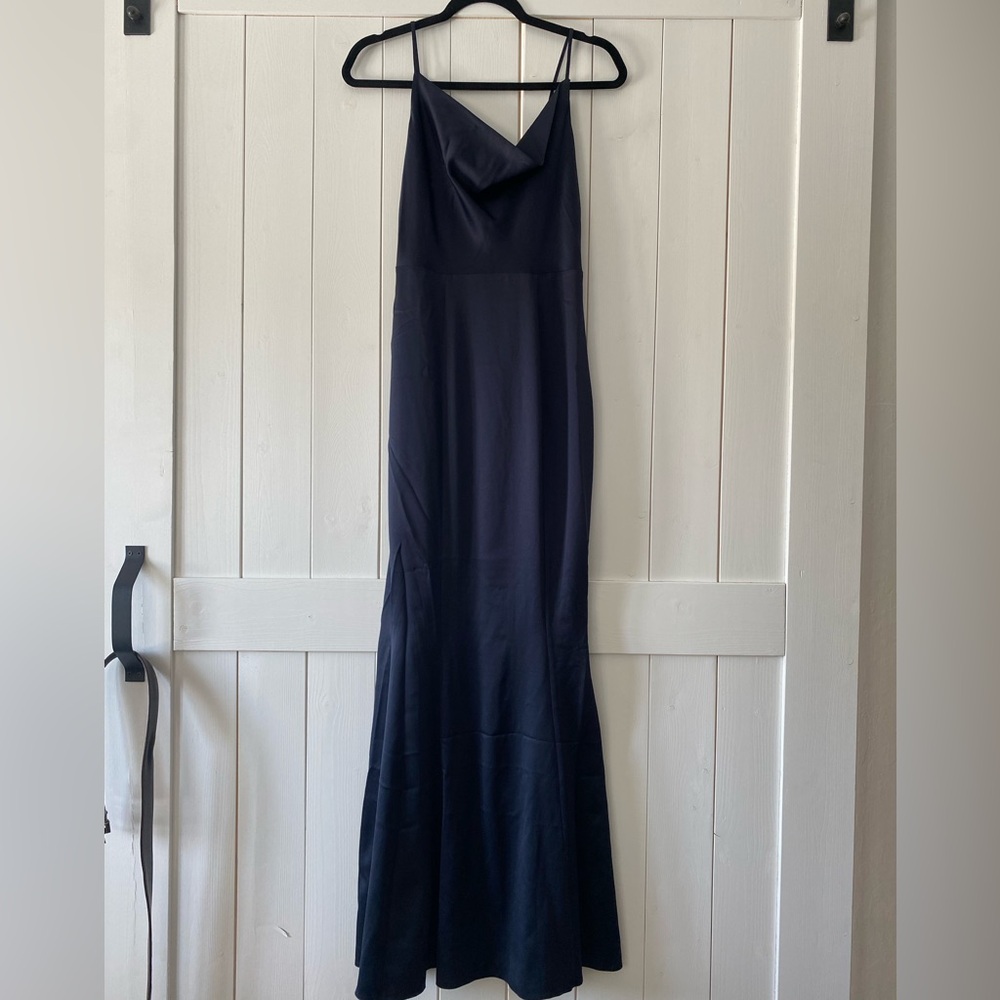 Navy blue silky dress